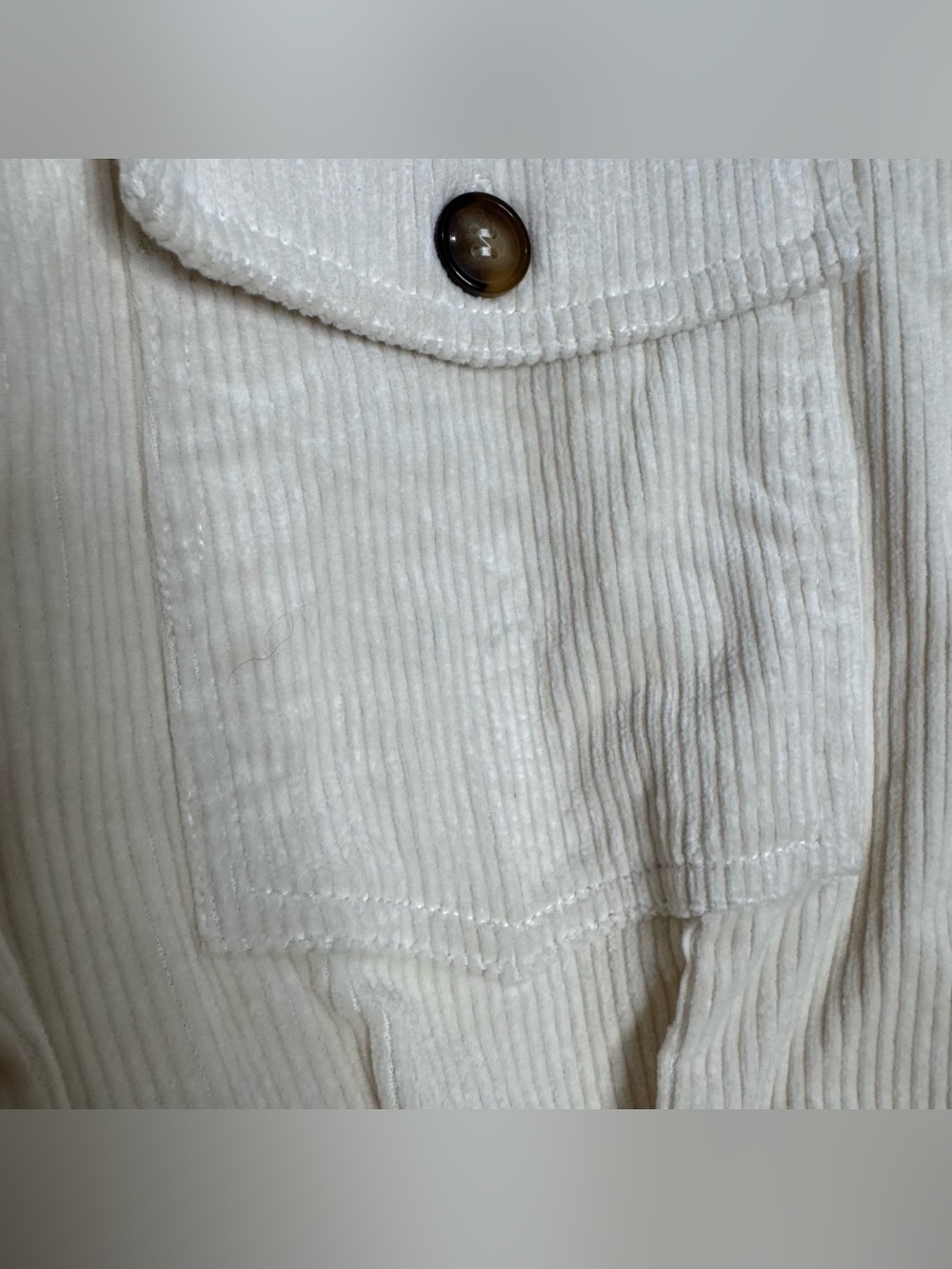 Mable Cream Corduroy Long Sleeve Collared‎ Jumpsuit Utility Neutral Size Large - Picture 4 of 11